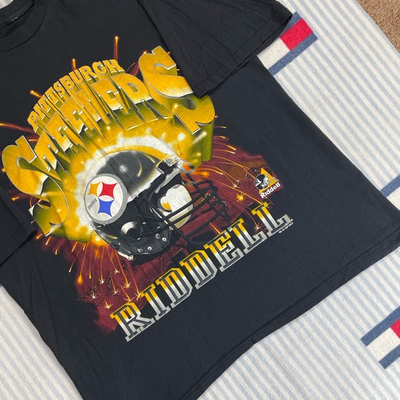 Vintage 1997 Riddell Pittsburgh Steelers NFL football Short sleeve tee shirt - Picture 5 of 12